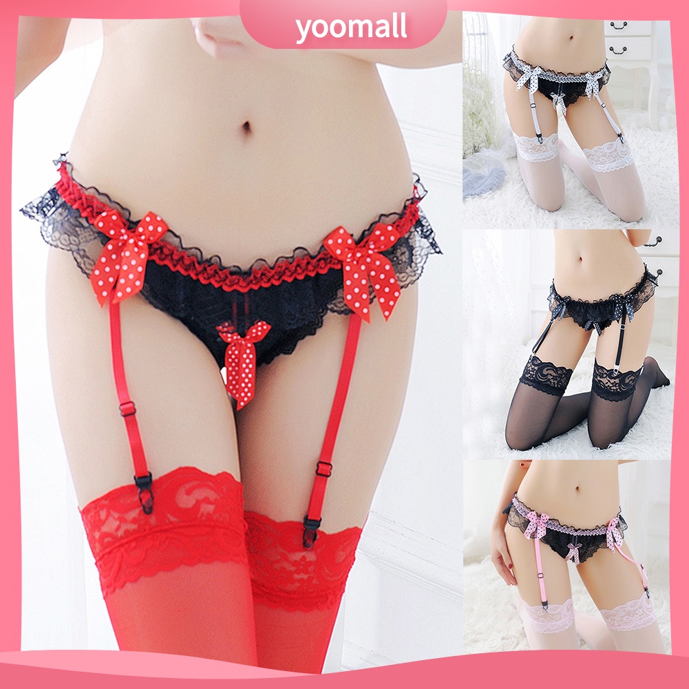 Quần Lót Lọt Khe Phối Ren Và Nơ Đính Ngọc Trai Giả Quyến Rũ Cho Nữ