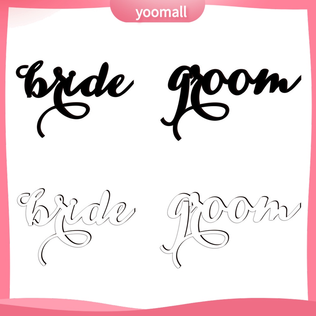 1 Bộ Biển Hiệu Treo Lưng Ghế Đám Cưới Bằng Gỗ Với Dây Ruy Băng Trang Trí Kiểu Châu Âu