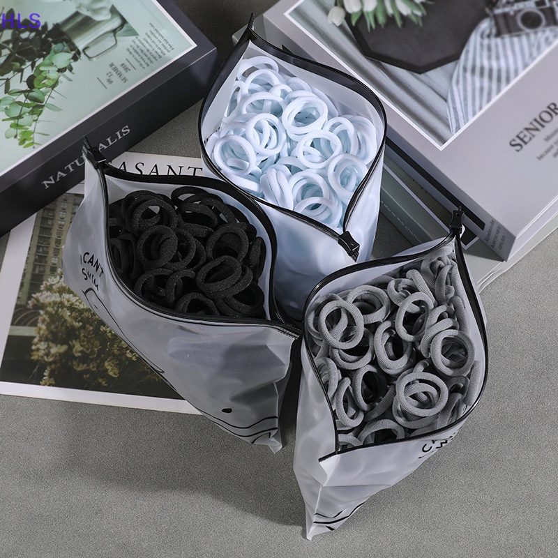 Set 100 Dây Thun Buộc Tóc Nhiều Màu Sắc Không Làm Tổn Thương Tóc Cho Bé Gái