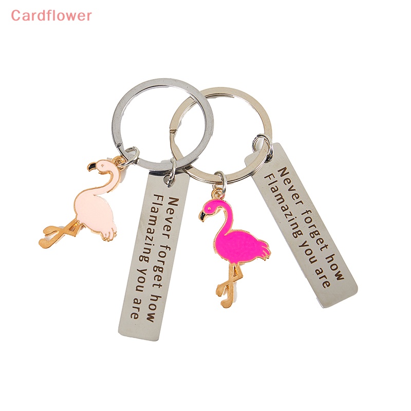 &lt; Cardflower &gt; Móc Khóa Inox Thời Trang Hình Chim Hồng Hạc Không Bao Giờ Quên Làm Quà Tặng Sáng Tạo Mới