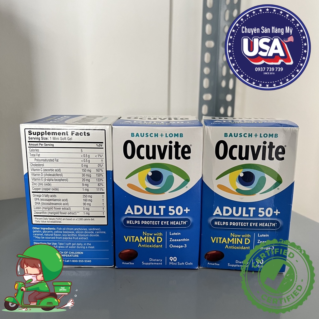 Viên uống bổ mắt Ocuvite 50+ hộp 90 $ 150 viên