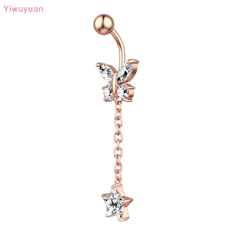 Khuyên Rốn Đính Đá Zircon Hình Bướm Thời Trang Cho Nữ