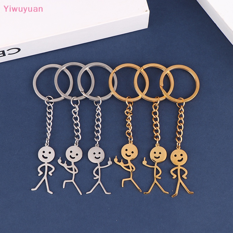 Móc Chìa Khóa Bằng Thép Không Gỉ Họa Tiết Graffiti Dễ Thương