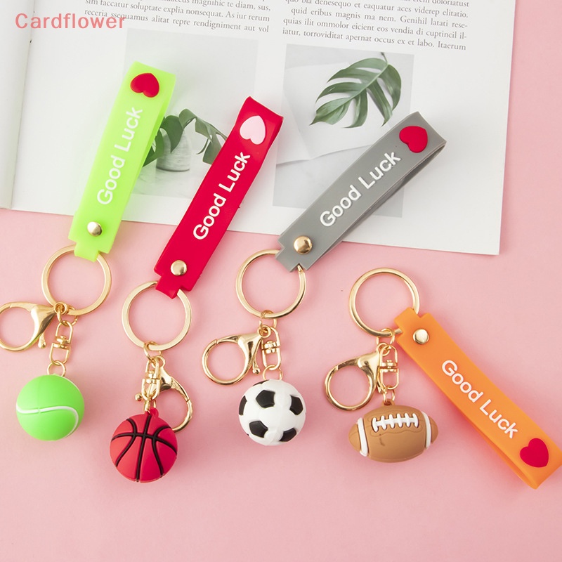 < Cardflower > Móc Chìa Khóa Treo Túi Xách Thể Thao Mặt Bóng Rổ Tennis Bóng Đá Vui Nhộn Mới