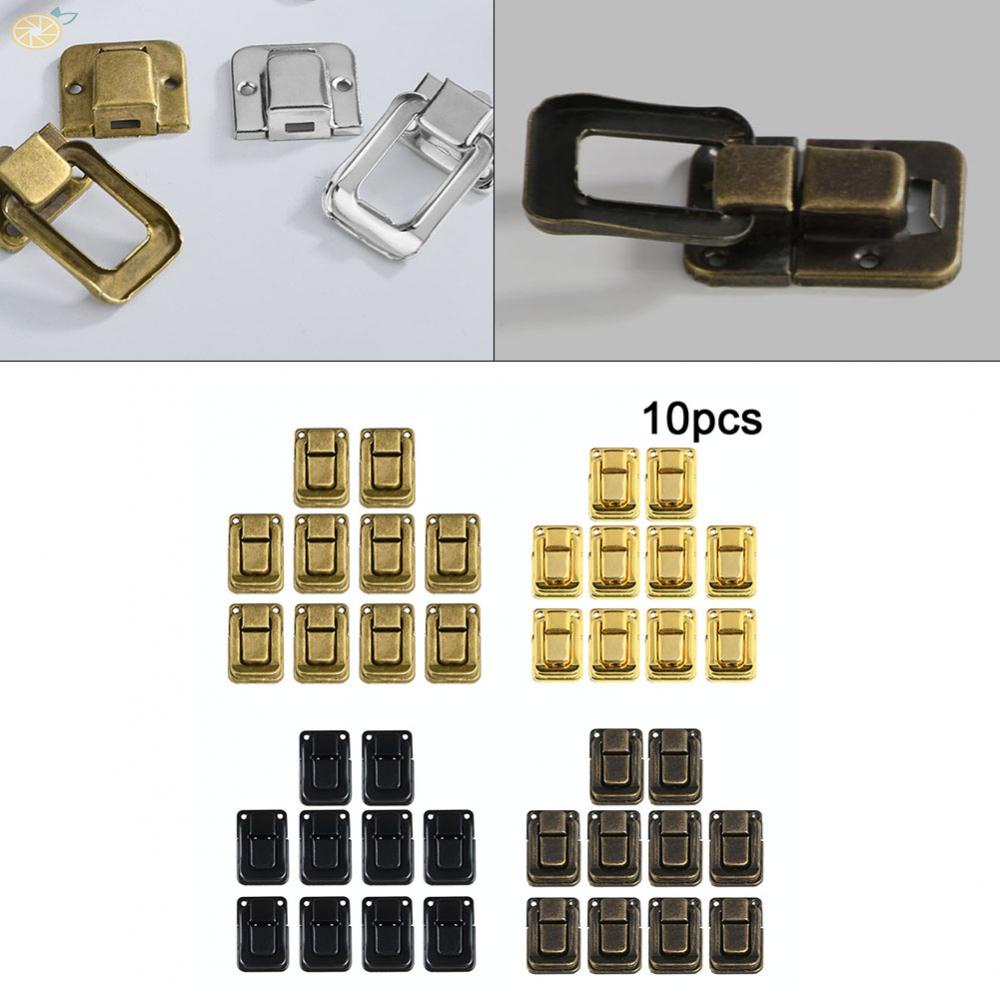 【VARSTR】Antique Latch Clasp Wooden Box Lock 10PCS Decorative Hasps Furniture Jewelry Box
