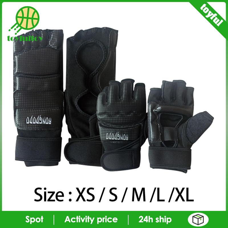 Găng Tay Da PU Hở Ngón Tập Đấm Bốc Karate