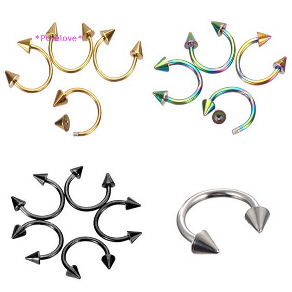 1 Khuyên Mũi Thép Không Gỉ Hình Móng Ngựa Thời Trang Mới