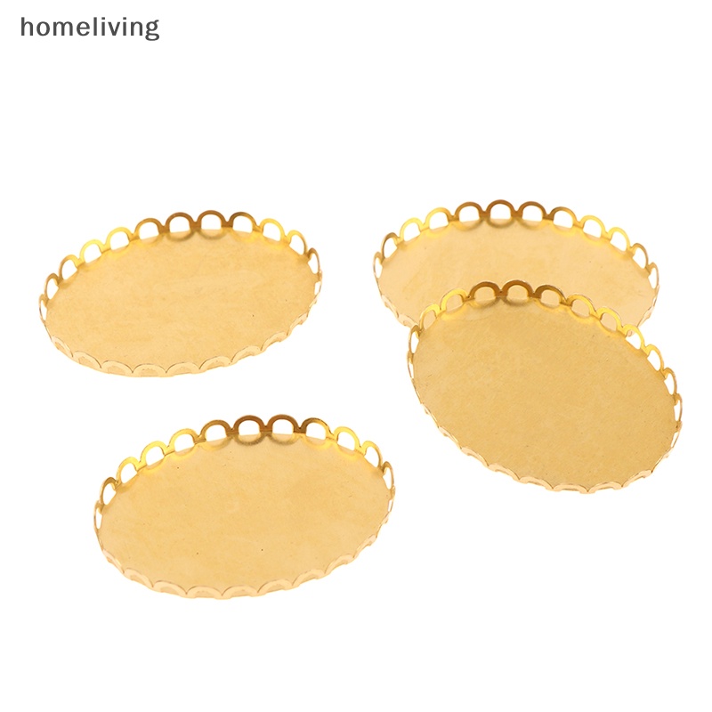 Set 2 Khay Kim Loại Mini Trang Trí Nhà Búp Bê