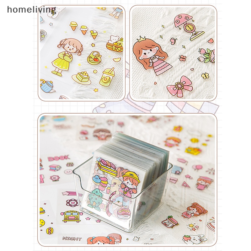 Bộ 50 Miếng Dán Hoạt Hình PET Chống Nước Không Cắt Tỉa Cho Học Sinh