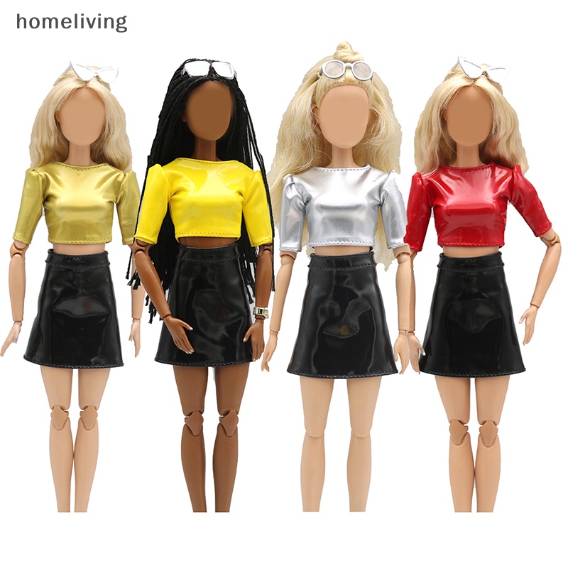 Đầm Búp Bê Da PU Tay Ngắn 29cm Thiết Kế Xinh Xắn