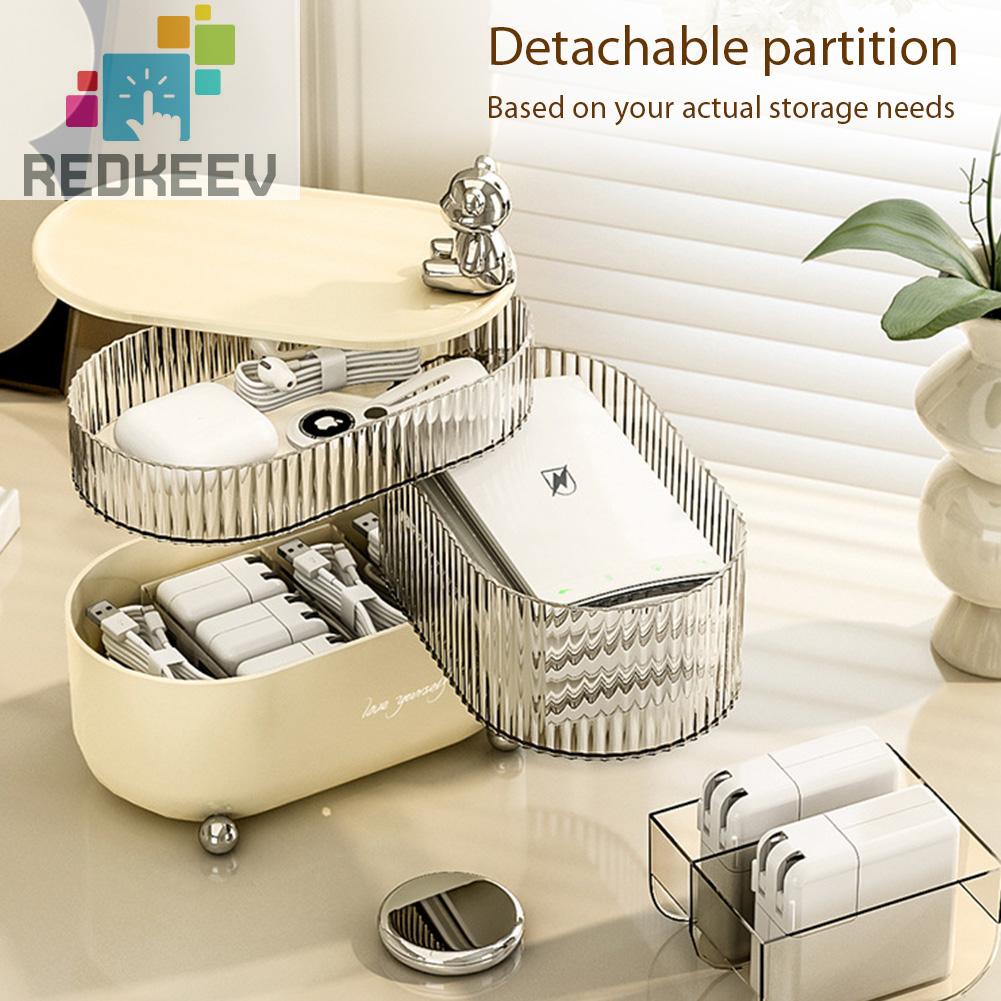 Hộp Đựng Đồ Trang Điểm Nhiều Tầng Có Thể Xoay Được Chống Bụi Tiện Dụng