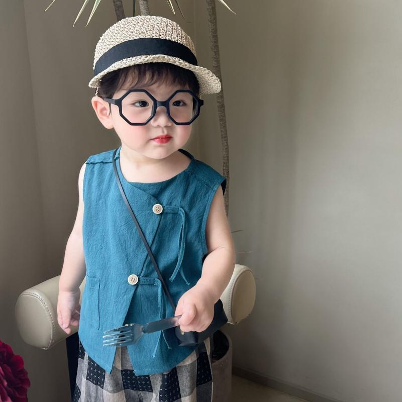 Áo Thun Sát Nách Dáng Rộng Mỏng Màu Trơn Phong Cách Trung Hoa Cổ Điển Thời Trang Mùa Hè Cho Bé Trai / Gái