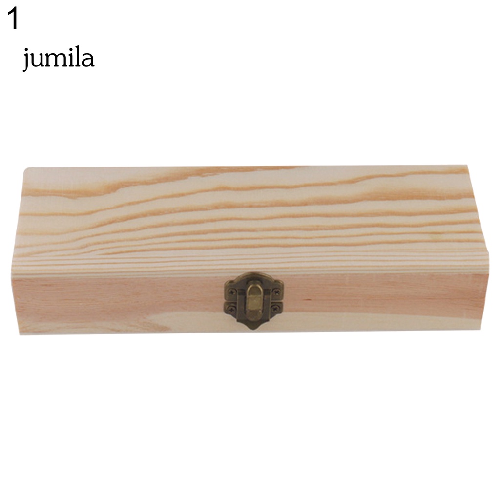 Qr Hộp Đựng Bút Bằng Gỗ Hình Chữ Nhật Có Khóa Tiện Dụng