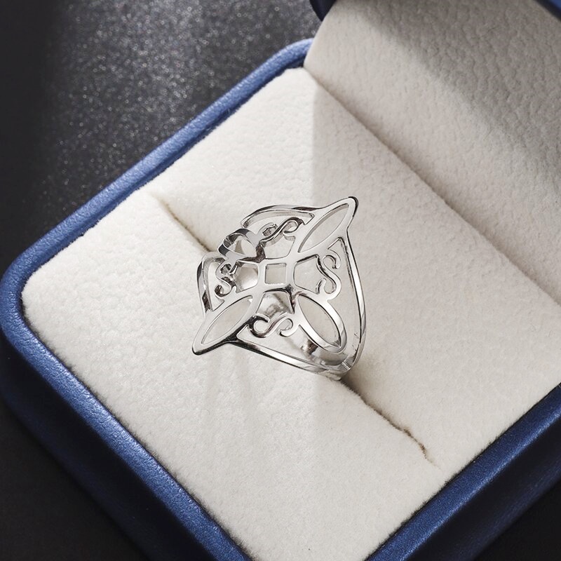 Nhẫn Thắt Nút Celtic Bằng Thép Không Gỉ Đơn Giản Bùa Hộ Mệnh