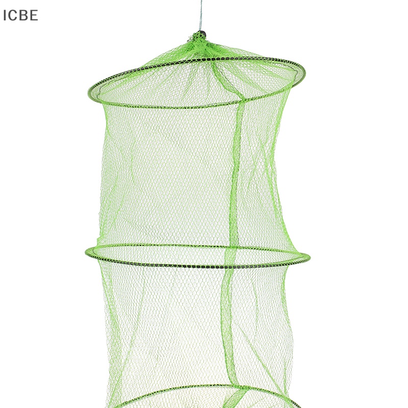 Túi Lưới Đựng Cá 3 Lớp Bằng Vải Nylon Nhỏ Gọn Có Thể Gập Lại