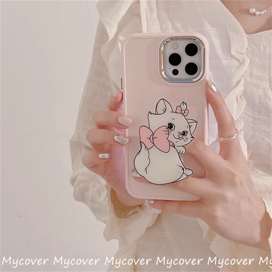 Ốp Điện Thoại Silicon Chống Sốc Mạ Điện In Hình Mèo Đáng Yêu Cho iPhone 11 12 13 14 Pro Max X Xr Xs 8 7 6 Plus SE 2020 Đứng