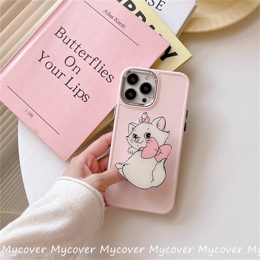 Ốp Điện Thoại Silicon Chống Sốc Mạ Điện In Hình Mèo Đáng Yêu Cho iPhone 11 12 13 14 Pro Max X Xr Xs 8 7 6 Plus SE 2020 Đứng