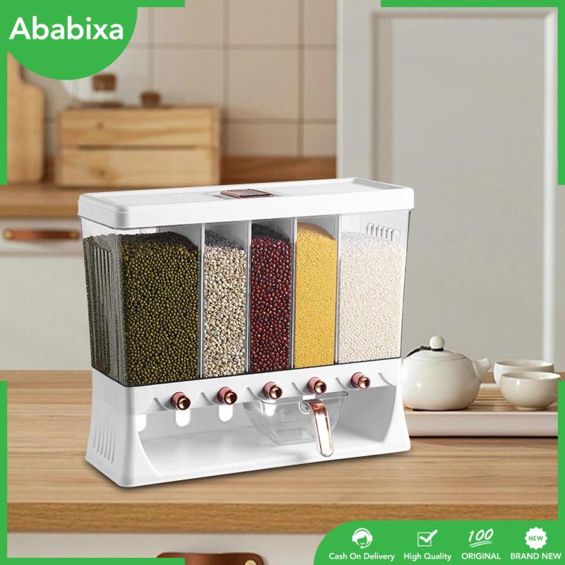 Hộp Đựng Ngũ Cốc 5 Ngăn Gắn Tường Tiện Dụng Cho Nhà Bếp