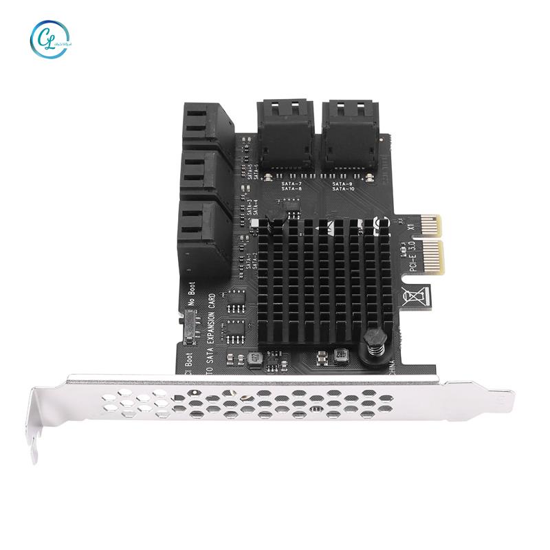 Card Mở Rộng 10 Cổng SATA 3.0 Sang PCIe X1 SATA 3 6G Kèm Tản Nhiệt Cho Windows