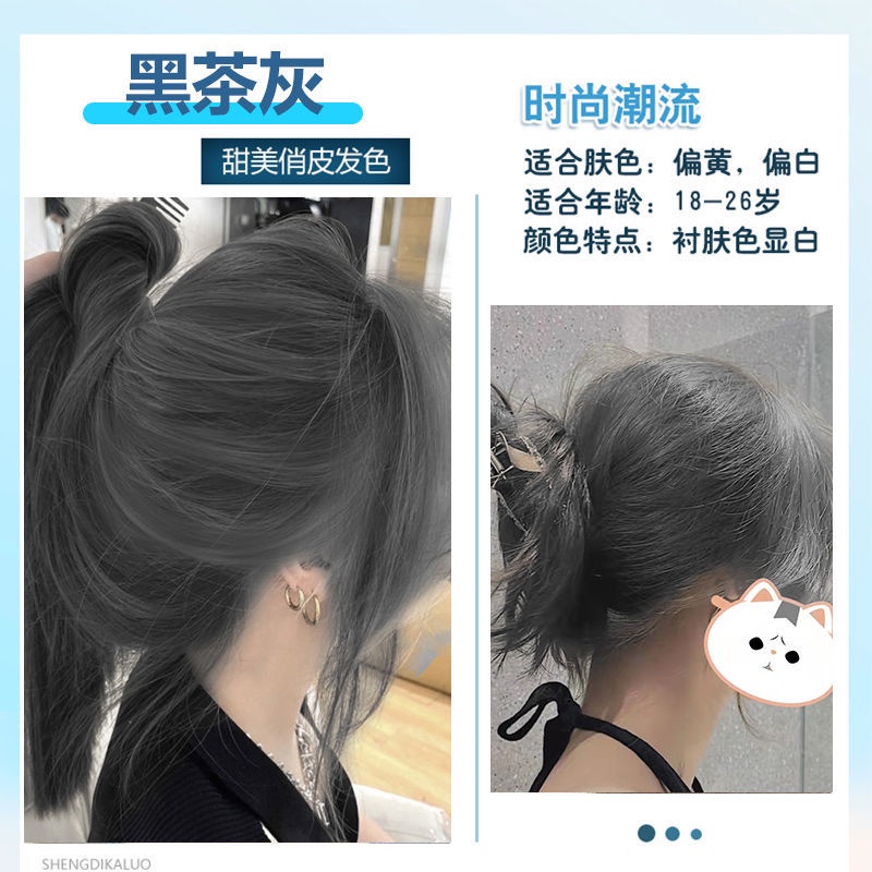 Kem Nhuộm Tóc Chiết Xuất Trà Đen / Xám / Tràm Trà Không Phai Màu