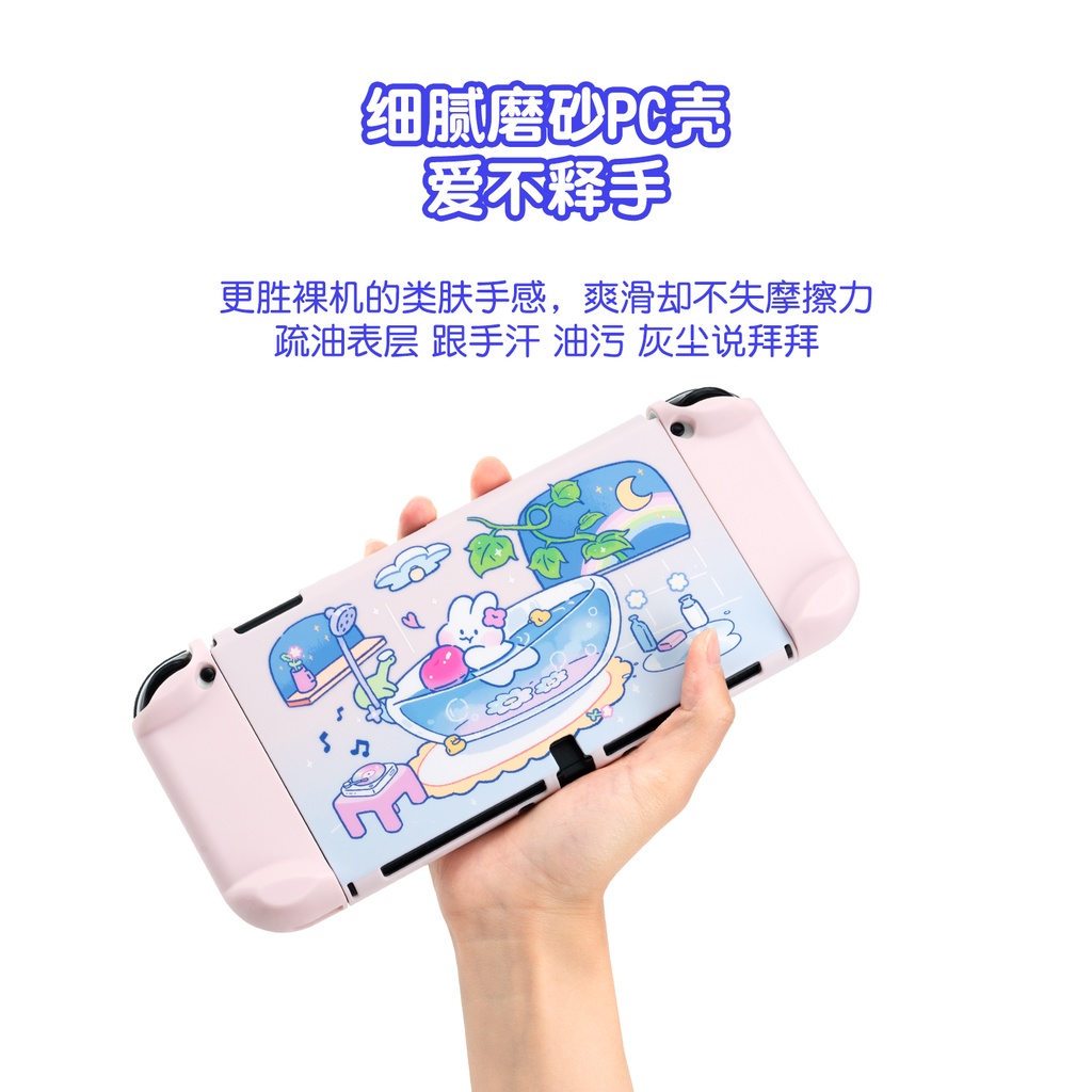Ốp Cứng Bảo Vệ Máy Chơi Game Nintendo Switch Và Switch OLED Hình Thỏ Đáng Yêu