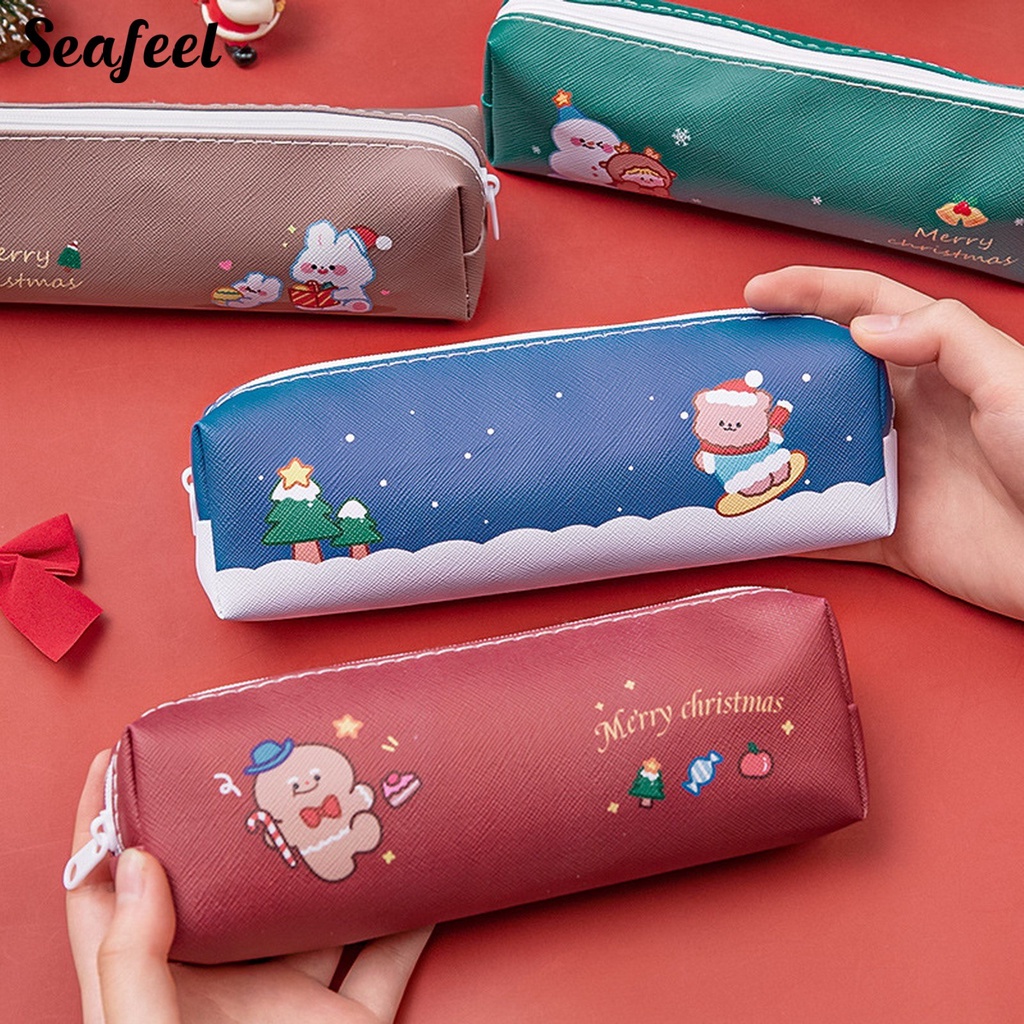 Túi Đựng Bút Chì / Mỹ Phẩm In Họa Tiết Hoạt Hình Gấu / Thỏ Dễ Thương Cho Học Sinh