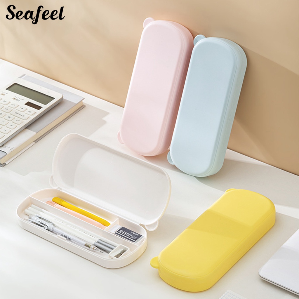 Hộp Đựng Bút Dạng Thạch Nhiều Ngăn Đa Năng Hình Gấu Hoạt Hình Tiết Kiệm Không Gian Cho Trẻ Em