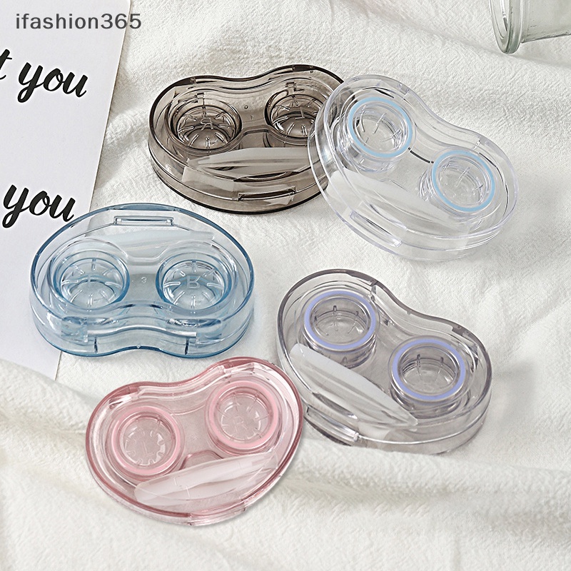 [ifashion365] Hộp Đựng Kính Áp Tròng Trong Suốt Có Thể Mang Theo Phong Cách Lạnh Đơn Giản Kèm Nhíp