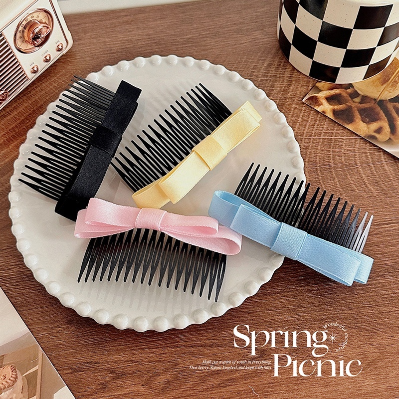 Lược Cài Tóc Đính Nơ Bên Hông Thiết Kế Đơn Giản Cho Nữ