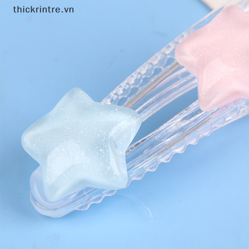 Bộ 2 Kẹp Tóc Hình Ngôi Sao Màu Hồng / Xanh Dương Xinh Xắn Y2K