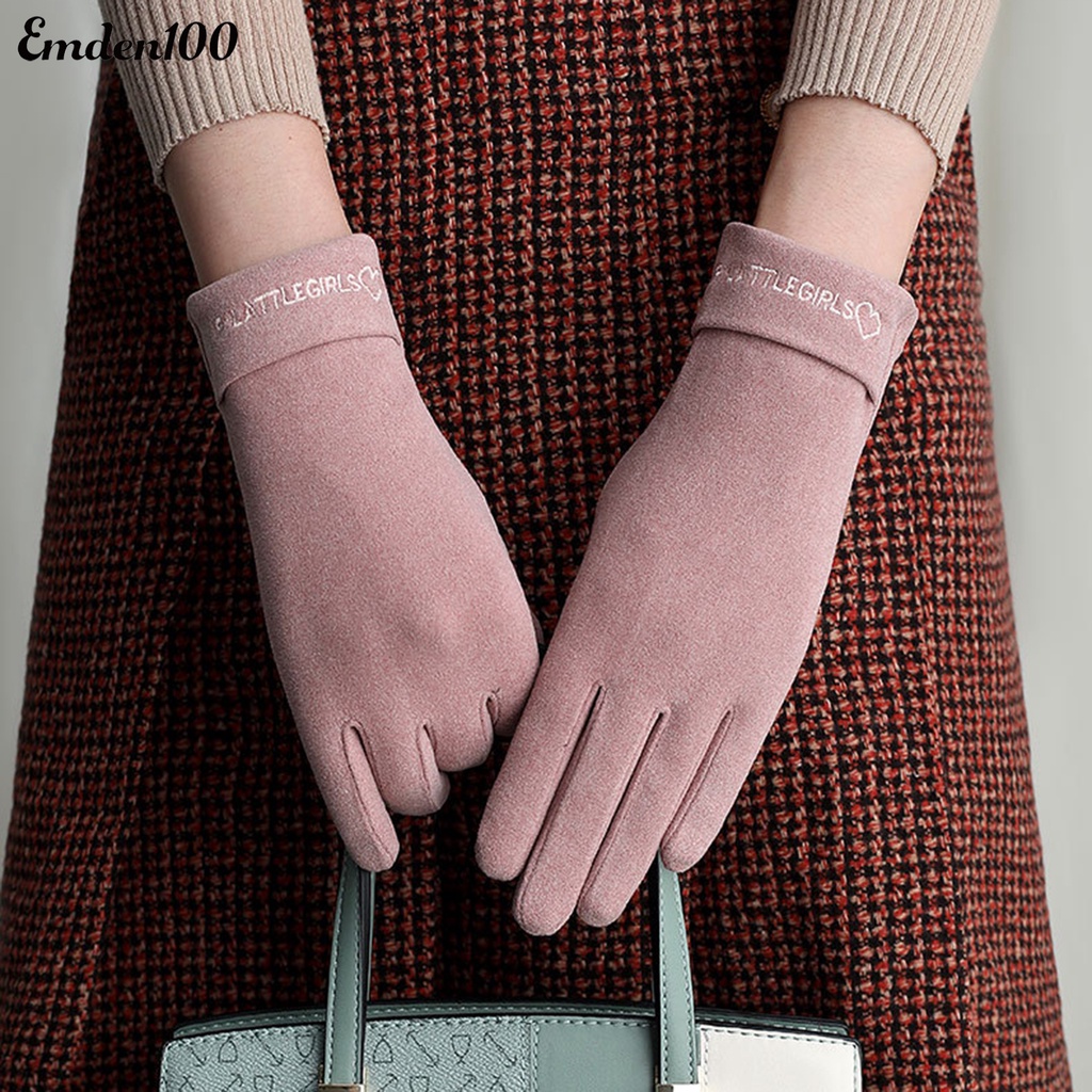 Đôi Găng Tay Cảm Ứng Dày Dặn Ấm Áp Cho Nữ