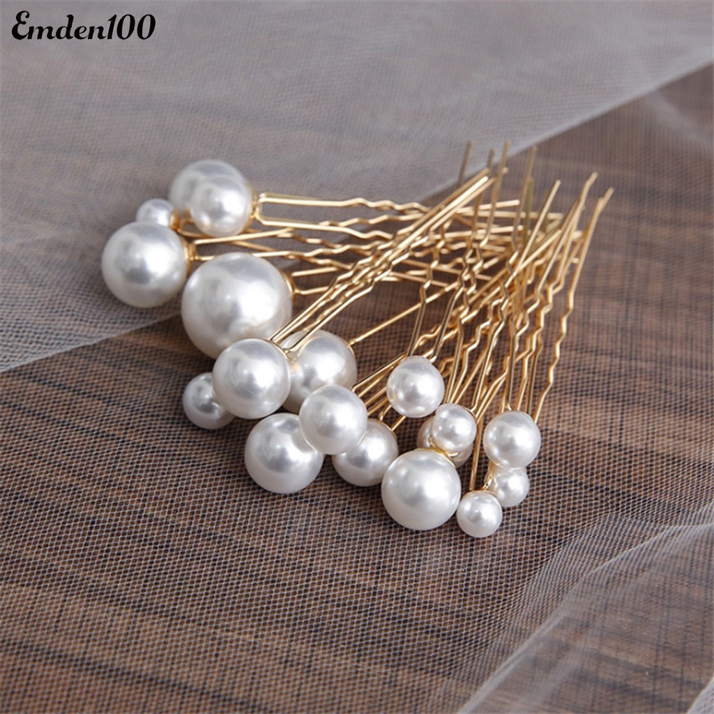 Bộ 16 Trâm Cài Tóc Chữ U Đính Ngọc Trai Giả