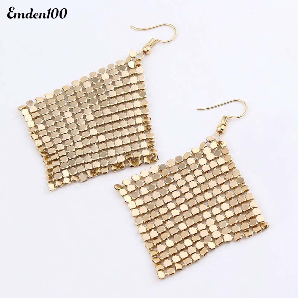 Đôi Khuyên Tai Dài Đính Kim Sa Thời Trang Cho Nữ