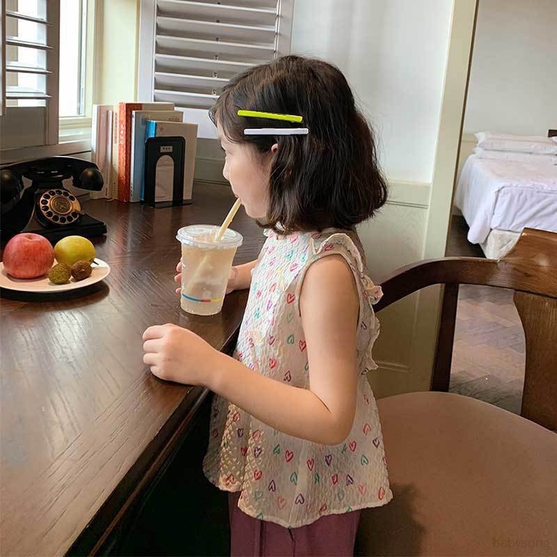 Bộ Áo Hoa Sát Nách + Quần Ống Rộng Thời Trang Mùa Hè Hàn Quốc Cho Bé Gái