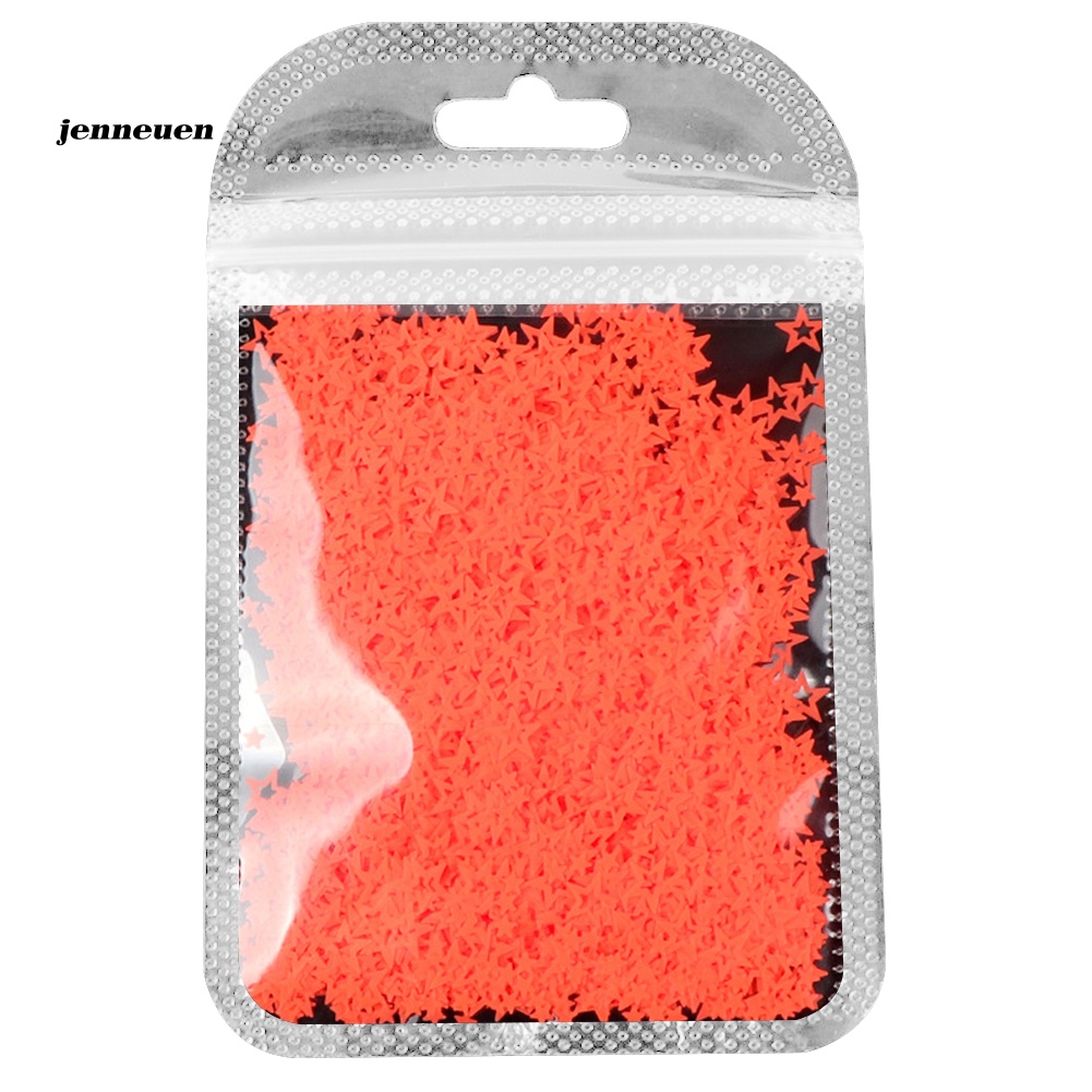 Phụ Kiện Trang Trí Móng Tay Hình Ngôi Sao Năm Cánh Màu Sắc Huỳnh Quang