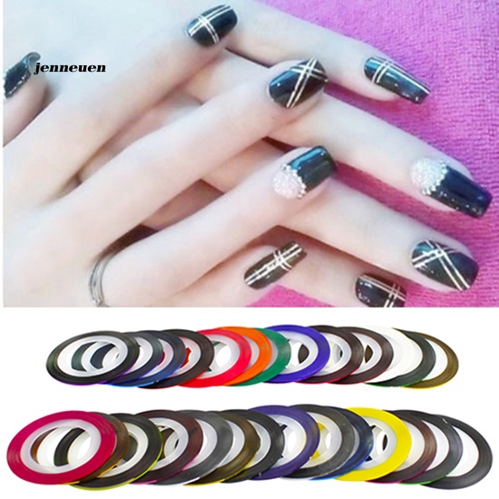 Set 30 Cuộn Băng Keo Nhiều Màu Sắc Dùng Trang Trí Móng Tay Nghệ Thuật DIY