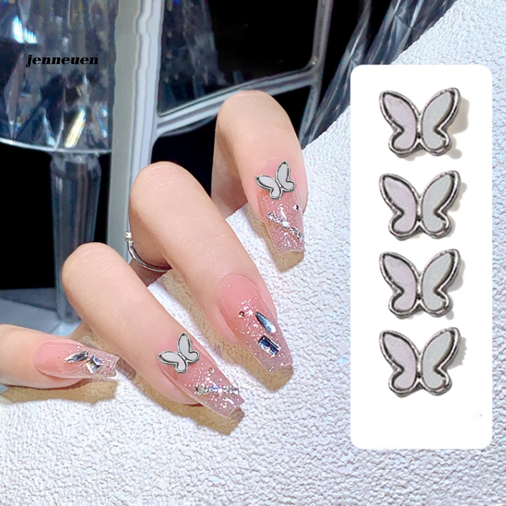 Set 10 Phụ Kiện Trang Trí Móng Tay Hình Bướm Vỏ Sò 3D Lấp Lánh Dành Cho Salon