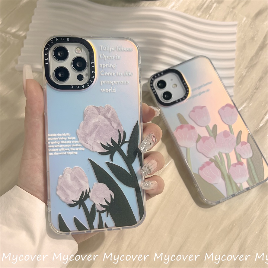 Ốp Điện Thoại Silicon Mềm Họa Tiết Hoa Màu Gradient Cho iPhone 14 13 12 11 Pro Max X XR Xs Max 6 7 8 Plus