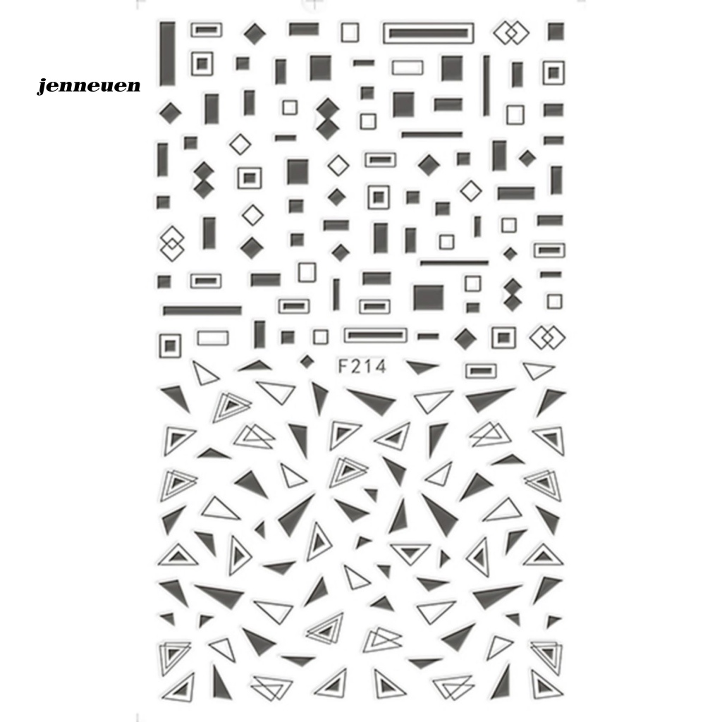 1 Tấm Hình Dán Trang Trí Móng Tay Họa Tiết Hình Học / Mũi Tên / Lông Vũ 3D