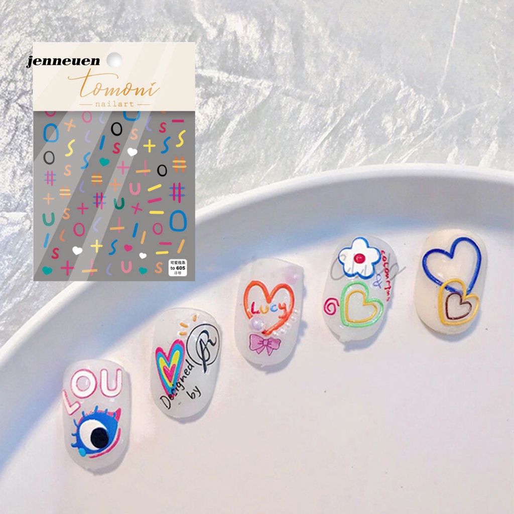 Miếng Dán Trang Trí Móng Tay Họa Tiết Dập Nổi Dễ Thương Dành Cho Nữ
