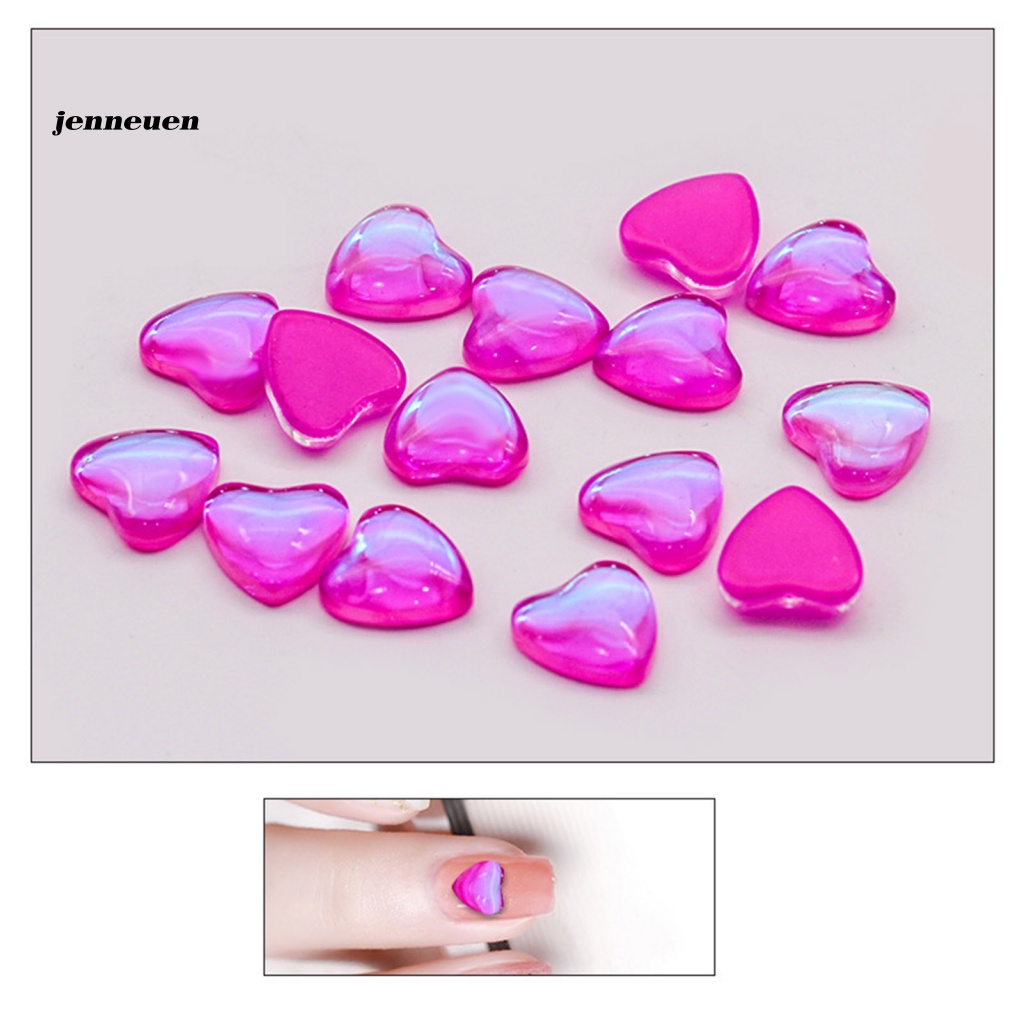Bộ 50 Móng Tay Giả Trái Tim Màu Sắc Tươi Sáng Trang Trí Nghệ Thuật Cho Móng Tay