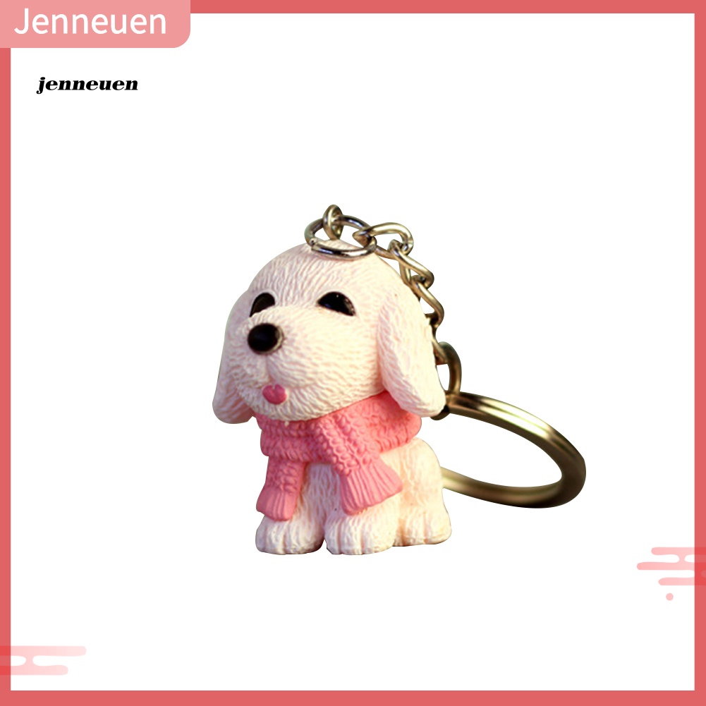 Móc Khóa Hình Chú Chó Đeo Khăn Choàng Cổ Dễ Thương Dùng Làm Ví / Móc Khóa