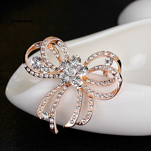 Trâm Cài Áo Hình Nơ Có Đính Đá Hợp Thời Trang Cho Nữ