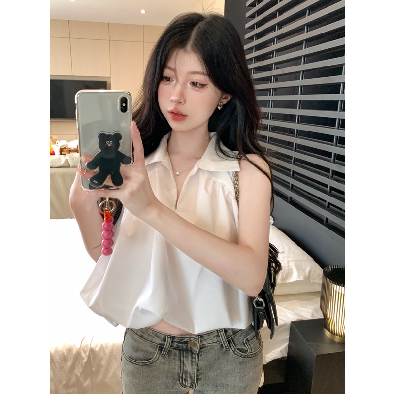 Áo Sơ Mi Sát Nách Màu Trơn Thiết Kế Mới Thời Trang Mùa Hè Dành