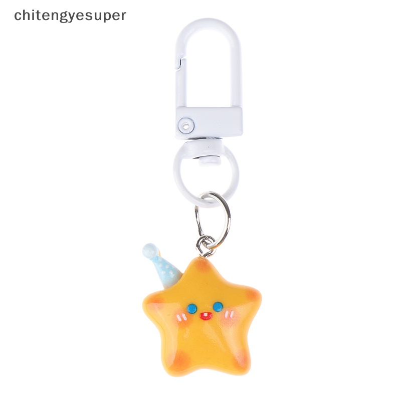 Móc Khóa Hình Ngôi Sao Năm Cánh Màu Vàng Kem Mini Dễ Thương Dùng Trang Trí Túi Xách CGS