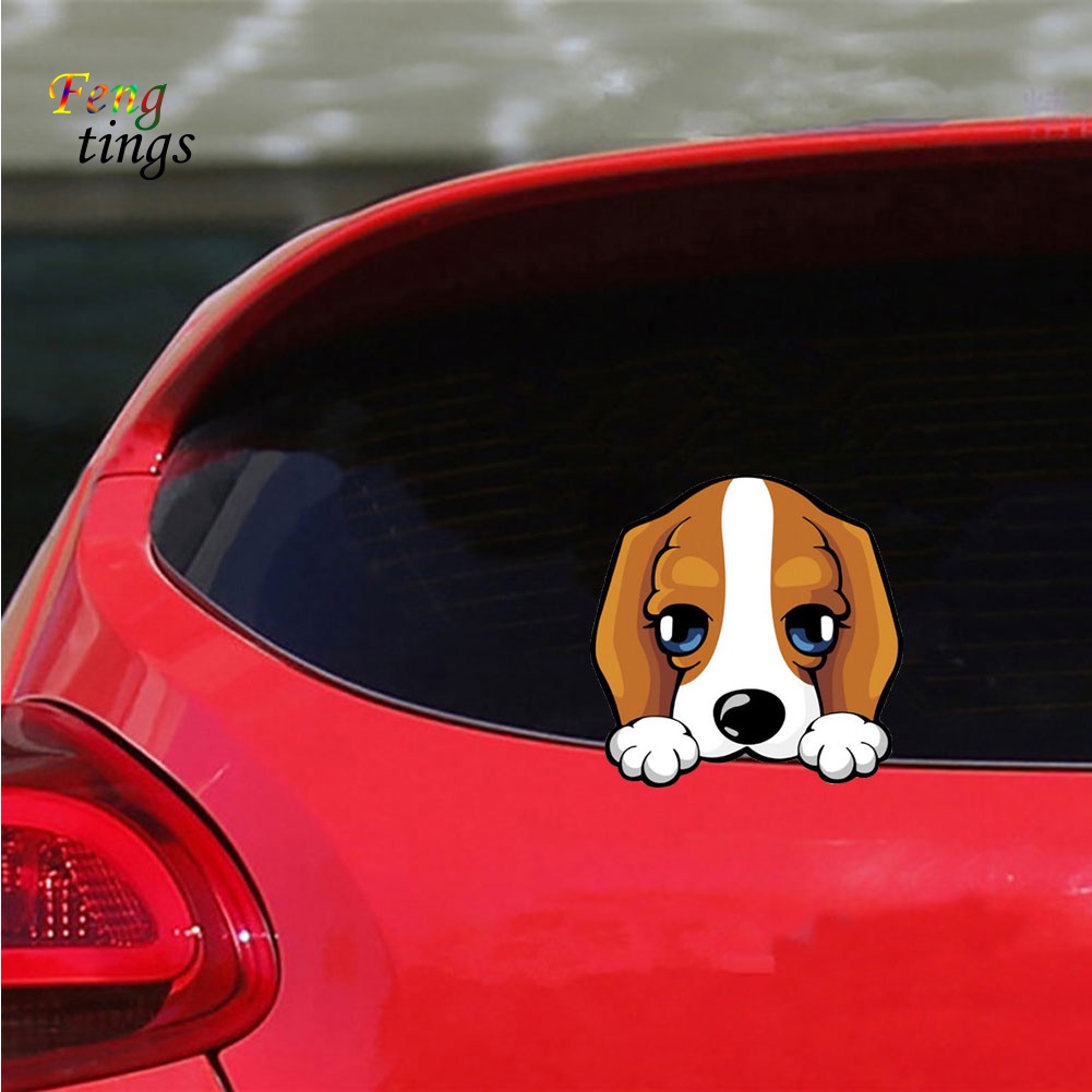 Sticker Phản Quang Hình Chú Chó Dễ Thương Dán Trang Trí Cửa Sổ Xe Hơi