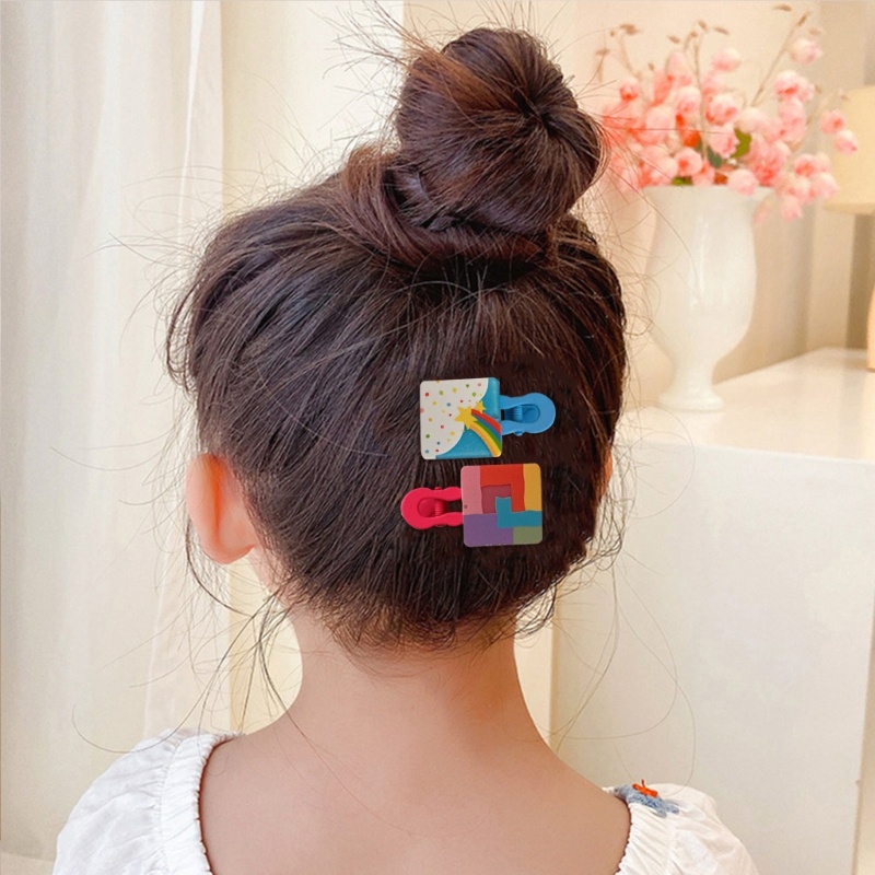 Set 2 Kẹp Tóc Màu Sắc Ngọt Ngào Xinh Xắn Cho Nữ