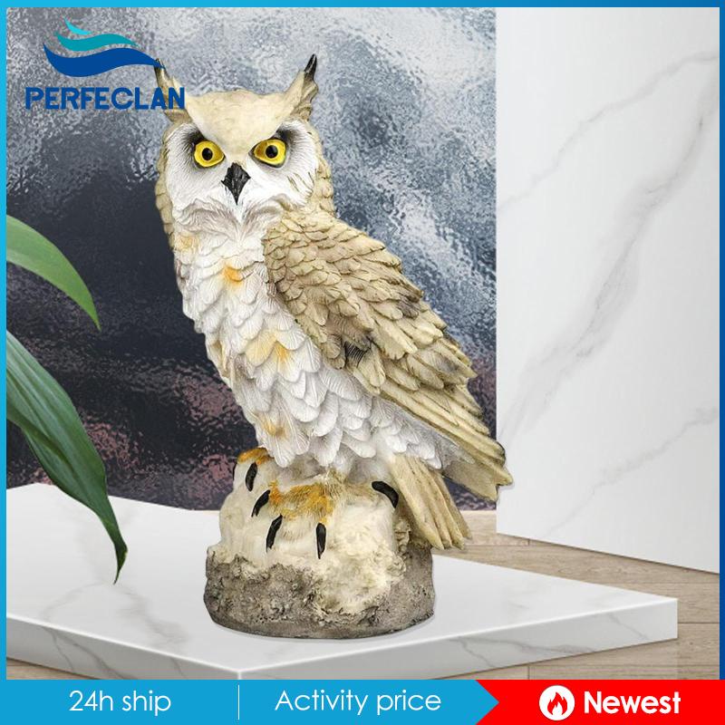Mô Hình Con Cú Bằng Nhựa Resin Bền Sống Động Trang Trí Sân Vườn
