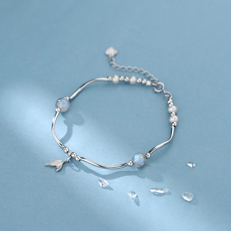 Vòng Tay Hai Lớp Bằng Bạc 925 Mặt Hình Bướm Tua Rua Sang Trọng Cho Nữ