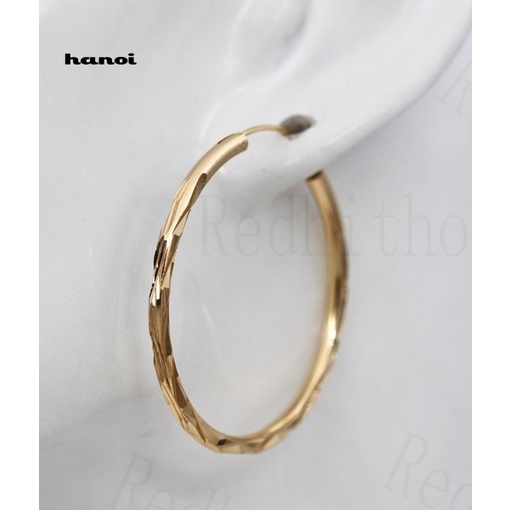 Khuyên Tai Tròn Kim Loại Đơn Giản Thời Trang Cho Nữ